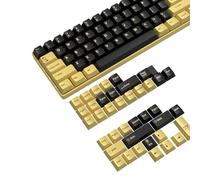 Ensemble de Touches PBT Cherry Profile Double Shot pour claviers mécaniques ANSI. Prend en Charge Les commutateurs Cherry/Gateron/Kailh/Akko MX. Touches Uniquement-Noir doré (144 Touches)