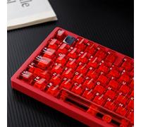 Ensemble De Touches Transparentes pour PC, Profil Cherry/Rétroéclairées/RGB Keycaps pour Clavier Mécanique Personnalisé(Red)