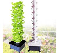 Ensemble de Tour hydroponique, 15 étages, 45 Trous, système de Culture hydroponique Vertical, pour Jardin intérieur, pour Herbes, Fruits et légumes, Blanc
