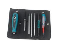 Ensemble de tournevis à double tête avec stylo testeur électrique, kit de 6 embouts magnétiques pour réparation de précision, acier au chrome vanadium, sac en tissu Oxford, bleu noir