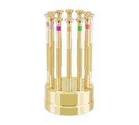 Ensemble de tournevis à poignée en cuivre pour téléphone, montres, lunettes, réparations délicates, pointe en acier au carbone, base de rangement rotative, ensemble de tournevis avec poignée en cuivre