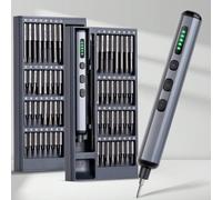 Ensemble de tournevis électrique mini 70-en-1, tournevis électrique sans fil petit avec 64 embouts de perceuse de précision S2, 5 réglages de couple, 4 LED, kit d'outils de réparation de tournevis éle