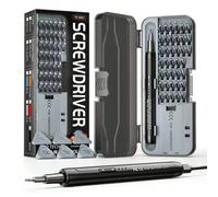 Ensemble de tournevis électrique sans fil 46 en 1 avec 38 embouts de perceuse de précision magnétiques, batterie lithium-ion rechargeable avec alimentation USB, kit d'outils de réparation polyvalent p