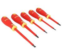 Bahco - Jeu de 5 tournevis isolés VDE BahcoFit pour vis Pozidriv et vis à fente, avec manche multi-composants - B220.015