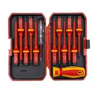 Ensemble de tournevis isolés pour travaux électriques 1000 V Certification de sécurité Comprend 13 outils avec poignée conviviale pour un remplacement facile de la lame