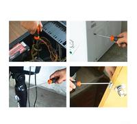 Ensemble de tournevis magnétiques extra longue portée, fente antidérapante, avec croix avec manche en acier au vanadium et têtes en caoutchouc pour difficiles à atteindre (tournevis croisé)