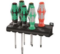 Wera 05347778001 334/368/6 Jeu de tournevis + Rack, 6 pièces, Noir/vert