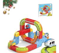 Ensemble de Train à Fusion de Piste Magnétique, Jouet de Construction de Cube de Piste d'Itinéraires de Train 3D DIY pour Un Jeu Amusant Interactif et des Cadeaux 38PCS
