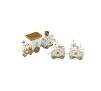 Ensemble de train de Noël en bois peint à la main - Décorations de fête de Noël traditionnelles pour enfants et animaux domestiques - Décorations de vacances durables