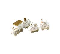 Ensemble de train de Noël en bois peint à la main - Décorations de fête traditionnelles pour enfants et animaux domestiques - Décorations sûres pour enfants