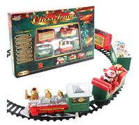 Ensemble de train de Noël - Ensemble de train et table en ABS, décorations de Noël, pour garçons et filles avec compartiment cadeau - Les trains accompagnent les enfants à s'amuser avec le bricolage,