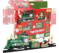 Ensemble De Train De Noël - Modèle De Locomotive Électrique Avec Piste, Lumières Et Sons, Jouet De Vacances Décoratif Pour Autour De L'arbre De Noël, Cadeau De Saison Amusant Pour Les Tout-petits, Les