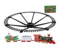 Ensemble de Train de Noël Train d'arbre Noël électrique Autour l'arbre avec lumière et Son 2 Cadeaux Simulation Chariot pour