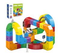 Ensemble de Train Électrique avec Piste Fusion Jouet DIY Cube Piste Rail Magique Ensemble de Train Cube 51/81/123 Pièces Jouet de Construction pour Enfants, Cadeau de Noël Ou d'anniversaire 81pcs