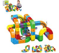 Ensemble De Train électrique Clickrail, Piste De Course Flexible, Jouet De Construction Ferroviaire Créatif avec Train électrique Rechargeable par USB, Piste De Voiture éducative 123pcs