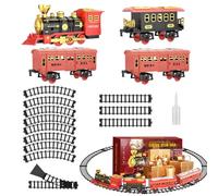 Ensemble de train électrique pour garçons, kit de train miniat,Ensemble de train sonore jouet de train électrique classique - Jeu de train à piles Modèle de locomotive Jouet de Noël pour enfants et