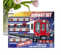 Ensemble de train jouet - Kit de jeu ferroviaire électrique, modèle métro vintage, locomotive interactive avec sons lumineux | Divertissement captivant pour les jeunes élèves | Stimule l'imagination