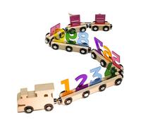 Ensemble De Train Jouet - Outil Manuel en Bois pour Apprentissage des Chiffres - Voiture De Train Magnétique En Bois - Cadeau Fille Anniversaire Noël Nouvel An Maternelle