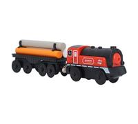 Ensemble de Trains électriques alimenté par Batterie, Ensemble de Trains en Bois pour Enfants, Train électrique à Design médiéval avec tracé de Voie Personnalisable pour garçons et