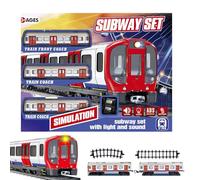 Ensemble De Trains Électriques - Toddler Subway Playset Toy, Batterie Light Up Trains Toys | Système De Piste d'apprentissage Interactif, Kit De Trrain Électrique Classique pour Les Âgés De 4