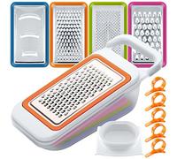 Ensemble de trancheurs à légume et à fruits avec écorces à l'orange, FineGood, 4 paquets, râpe à découper, hachoir multifonctionnel, spiralizer, découpeur