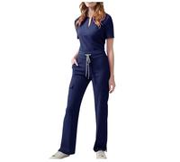Ensemble De Travail Femme Uniformes 2 Pièces Haut À Manches Courtes et Col V Pantalon Taille Elastique Tenue Infirmiere Aide Soignante Uniforme De Travail Esthéticienne Secretaire Medicale