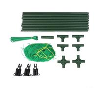 Ensemble de treillis à concombres en A pour plantes grimpantes - Support de jardin robuste en acier revêtu de PVC, assemblage sans outils, convient aux concombres, pois, citrouilles et vignes (80 x 80
