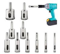 Ensemble de Trépans au Carbure, Kit d'Outils Multifonction 10 Pièces à Usage Intensif, Outil de Découpe pour Trépan, pour Cuivre Laiton Marbre Granit Acier Inoxydable Céramiques