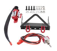 Ensemble de treuil de pare-chocs avant en métal, accessoire de télécommande pour voiture Axial SCX10 RC noir rouge