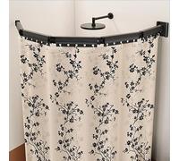 Ensemble De Tringle à Rideau De Douche Pliable, Rideau De Douche Mural En Polyester, Tringle D'angle Réglable Et Rideau Pour Chambre, Balcon, Dressing Ou Magasin De Vêtements(4-Folds)