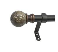 Ensemble de tringle rideaux t lescopique Beme International Decopolitan Core Marble Ball de 2,5 cm (18 36 po) marron