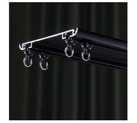 Ensemble de tringles à rideaux doubles minimalistes - Support invisible au plafond - Rail silencieux pour fenêtres à ouverture vers l'intérieur - Coins de douche étroits - Design peu encombrant