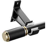 Ensemble De Tringles à Rideaux en Alliage D’Aluminium Ne Rouillent Jamais, Tringles à Rideaux De Fenêtre Décoratives Modernes avec Capuchon, Black, 1.5m Total Length Including Head