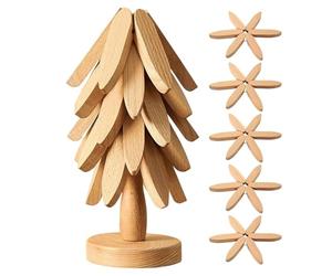 Ensemble De Trivets Arbre Naturel - Sous-verre Résistant À La Chaleur Décor De Noël - Trivets Sapin De Noël Pour Plats Chauds | Pour Plats Chauds Casseroles Poêles Bol Théière Table À Manger Maison Bu