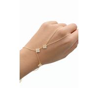 Ensemble de trois bracelets chaîne à main VIP dorés