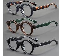 Ensemble de trois lunettes de lecture vintage à monture ronde, simples et décontractées, pratiques et polyvalentes, adaptées à une utilisation dans divers contextes
