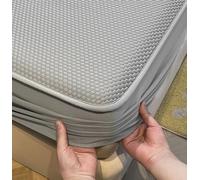Ensemble de trois pièces comprenant un drap-housse élastique rafraîchissant, un drap-housse doux et respirant, lavable en machine, idéal for la maison ou une chambre d'étudiant.(Gray,120*200cm)