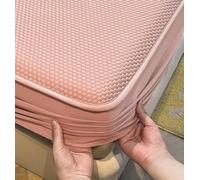 Ensemble de trois pièces comprenant un drap-housse élastique rafraîchissant, un drap-housse doux et respirant, lavable en machine, idéal for la maison ou une chambre d'étudiant.(Pink,200*220cm)