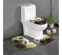 Ensemble de trois pièces pour salle de bain, antidérapant et à séchage rapide, avec un adorable petit panda. Tapis de douche et de bain résistant, à séchage rapide et antidérapant, avec un joli motif