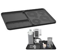 Ensemble de Trois Tapis Antidérapants en Silicone Pour Machine à Crème Glacée Ninja Creami NC700 NC701 Arbeitsplatten Schutzmatte + Abflussmatte + Aufbewahrungsmatte，Antidérapant, Anti Gouttes, Rangem