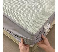 Ensemble De Trois Tapis Couchage D'été, Coussin Rafraîchissant Respirant avec Jupe Élastique, Conception Pliable Et Lavable en Machine for Le Confort De La Chambre(Yellow,150x200cm)