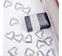 Ensemble De Trombones En Forme De Coeur Arc-En-Ciel, Outils De Planificateur De Marque-Page, Outils De Scrapbooking, Trombone De Reliure En Métal, 12 Pièces/Ensemble