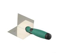 Ensemble de truelles d'angle en acier inoxydable à 90 degrés pour la finition des cloisons sèches, outil d'angle intérieur et extérieur avec poignée en caoutchouc antidérapant, maçonnerie (1 pièce)