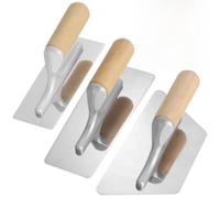 Ensemble de truelles en acier inoxydable poli, trois truelles à plâtre avec poignées en bois, truelles de plâtre, idéales pour la décoration de la maison