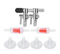 Ensemble de Tubes à Oxygène pour Aquarium, Clapet Anti-Retour pour Aquarium, pour Décoration Colorée D'aquarium, Vanne de Contrôle à 2 Voies en Acier Inoxydable, Facile à Utiliser pour des