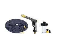 Ensemble de tuyau d'arrosage avec injecteur d'eau extensible, tuyau d'arrosage magique haute pression, pulvérisateur de pistolet de lavage de voiture(Black hose set,100ft-27M)
