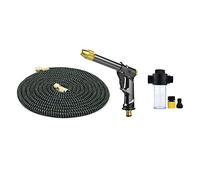 Ensemble de tuyau d'arrosage avec injecteur d'eau extensible, tuyau d'arrosage magique haute pression, pulvérisateur de pistolet de lavage de voiture(Bg hose set,50ft-13M)