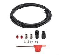 Ensemble de tuyaux de frein hydrauliques noirs de 2000 mm pour vélo avec inserts olives, vis, joints et outil compatible avec Sram Flat Mount Rouge