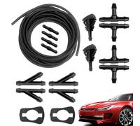 Ensemble de tuyaux de protection contre le vent - Accessoires pour tuyaux de lave-linge de pare-brise | Tuyau de liquide de lave-linge de 5 m avec connecteurs de tuyau 12 pièces, buses 2 pièces et 2