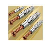 Ensemble de tuyaux d'expansion avec vis, outils de boulons de perçage autotaraudeurs for murs creux, ancrages for cloisons sèches, carrelage, 10/500(50 Sets)